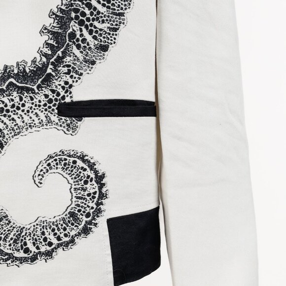 Helmut Lang Black Seahorse Pair Print White Jacket - Picture 6 of 11
